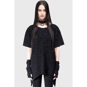 Killstar Phantasmira top size small goth distressed oversized blouse